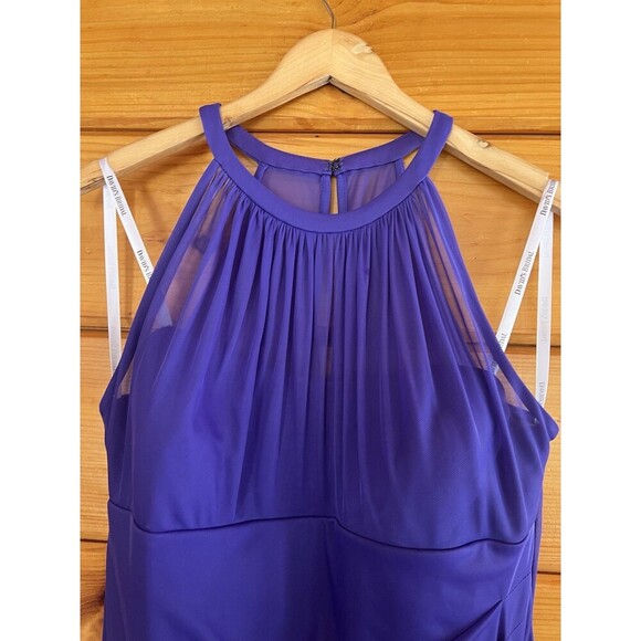 David's Bridal ~ Wisteria Chiffon Halter Neck Draped Party Dress 14 - Picture 4 of 7